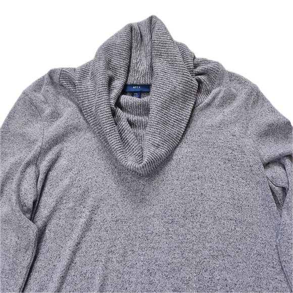 APT 9 Sweater Womens Petite XL Gray Cowl Neck Long Sleeve Soft Knit Pullover - Picture 2 of 7